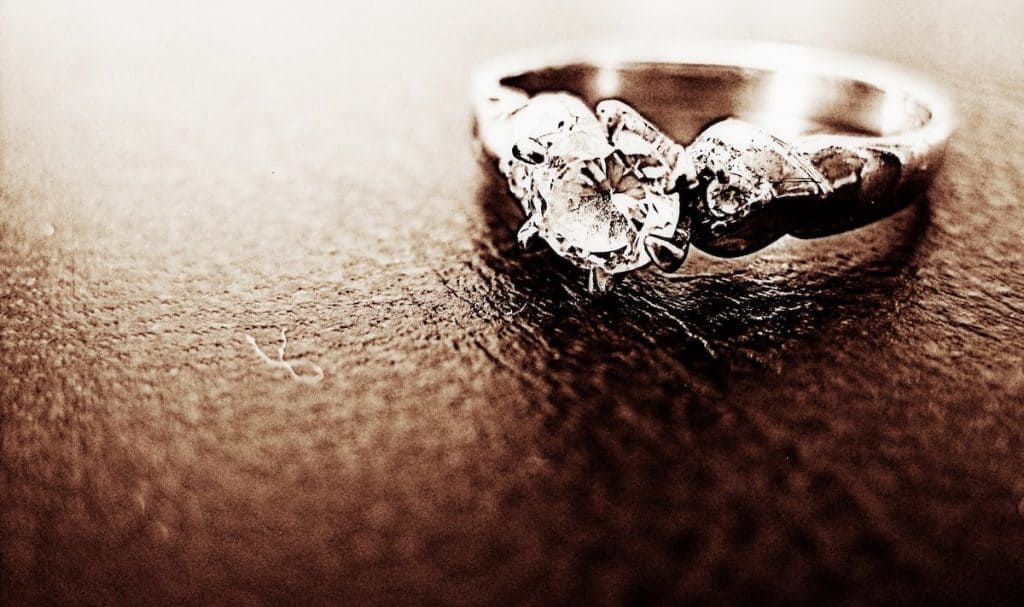 Ring close up on hand - diamond